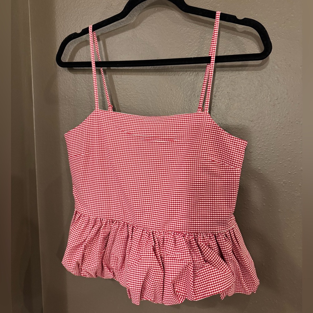 Mango Gingham Check Vichy Top